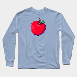 Apple Fruit Cartoon Illustration Long Sleeve T-Shirt